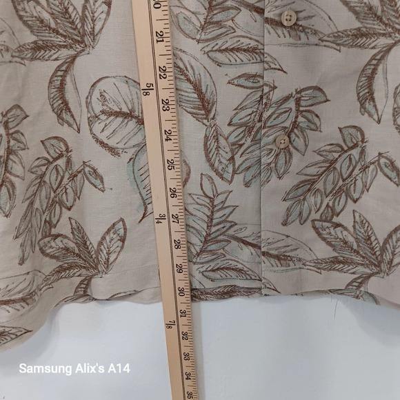 Centro Men's XL Hawaiian Shirt‎  Linen Cotton Floral Aloha Beach Boho Casual - Picture 4 of 9